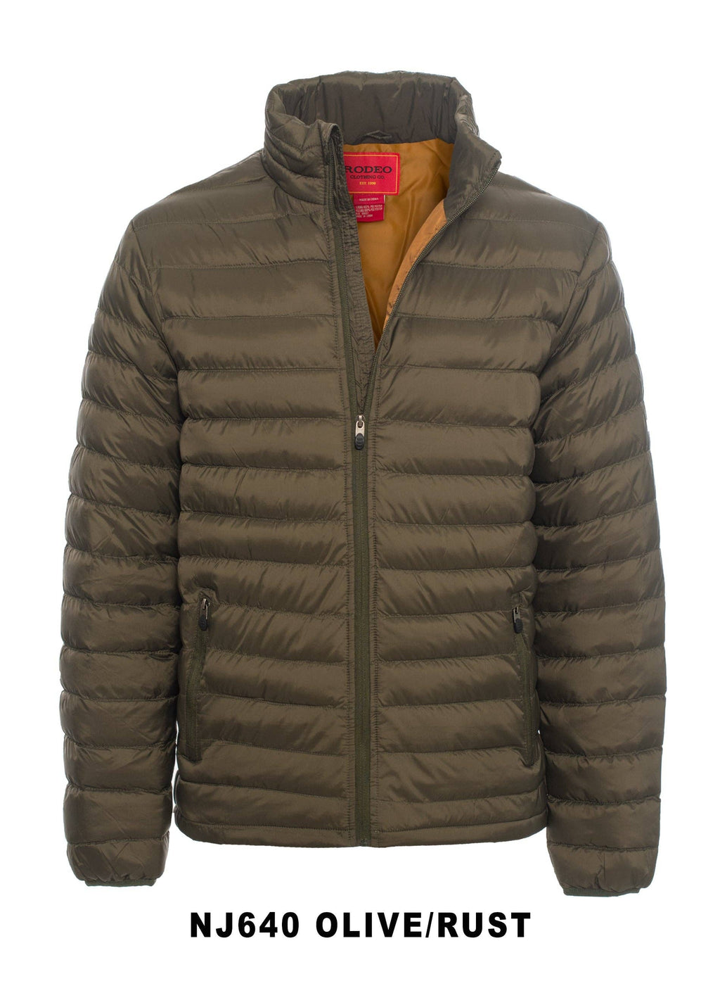 Rodeo Clothing - Men's Nylon Quilted Puffer Jacket -NJ640-Olive - XL