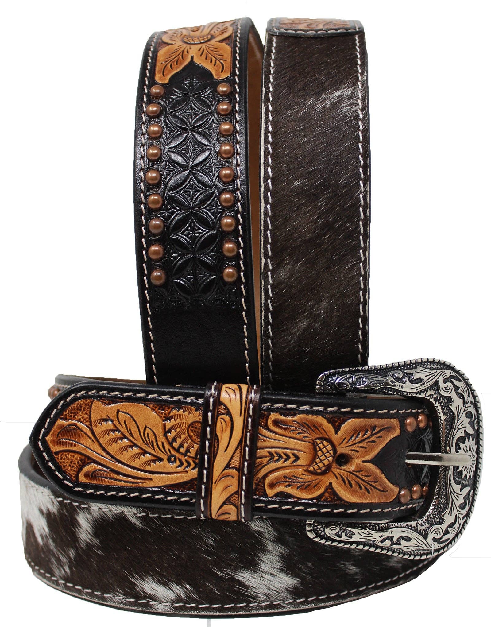 Challenger - 32   Western 1 1/2" Wide Men Women Rodeo Floral Tooled Leather Belt 26FK73