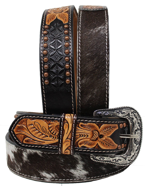 Challenger - 38   Western 1 1/2" Wide Men Women Rodeo Floral Tooled Leather Belt 26FK73