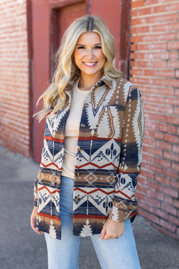 DESHENG ENTERPRISE -  WESTERN AZTEC PATTERN JACKET