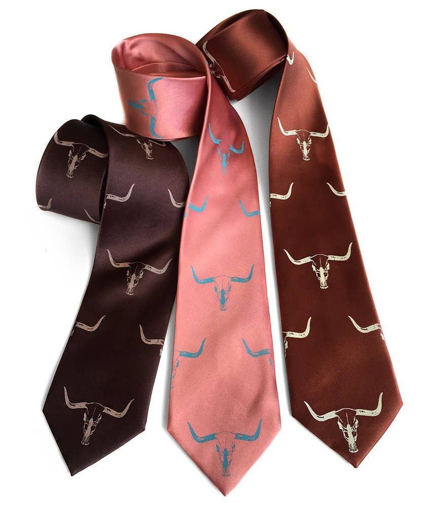 Cyberoptix Tie Lab - Longhorn Steer Skull Necktie