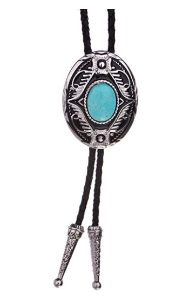 SimpleNGreat - Turquoise Western Cowboy Bolo Tie Necklace