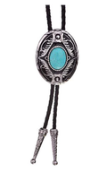 SimpleNGreat - Turquoise Western Cowboy Bolo Tie Necklace
