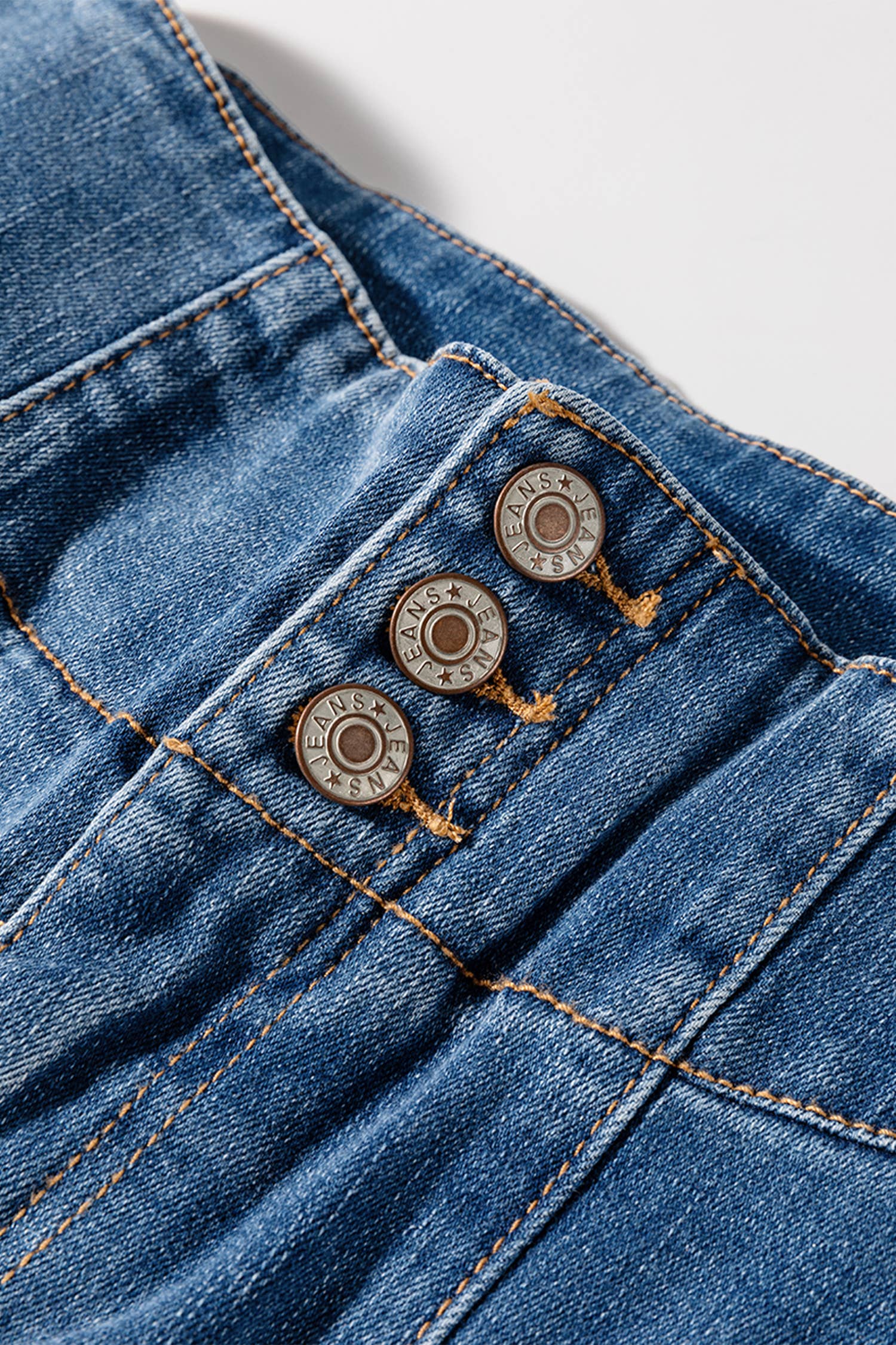 1 the Woman - High Waist Button Fly Seamed Raw Hem Flare Jeans with Pocket