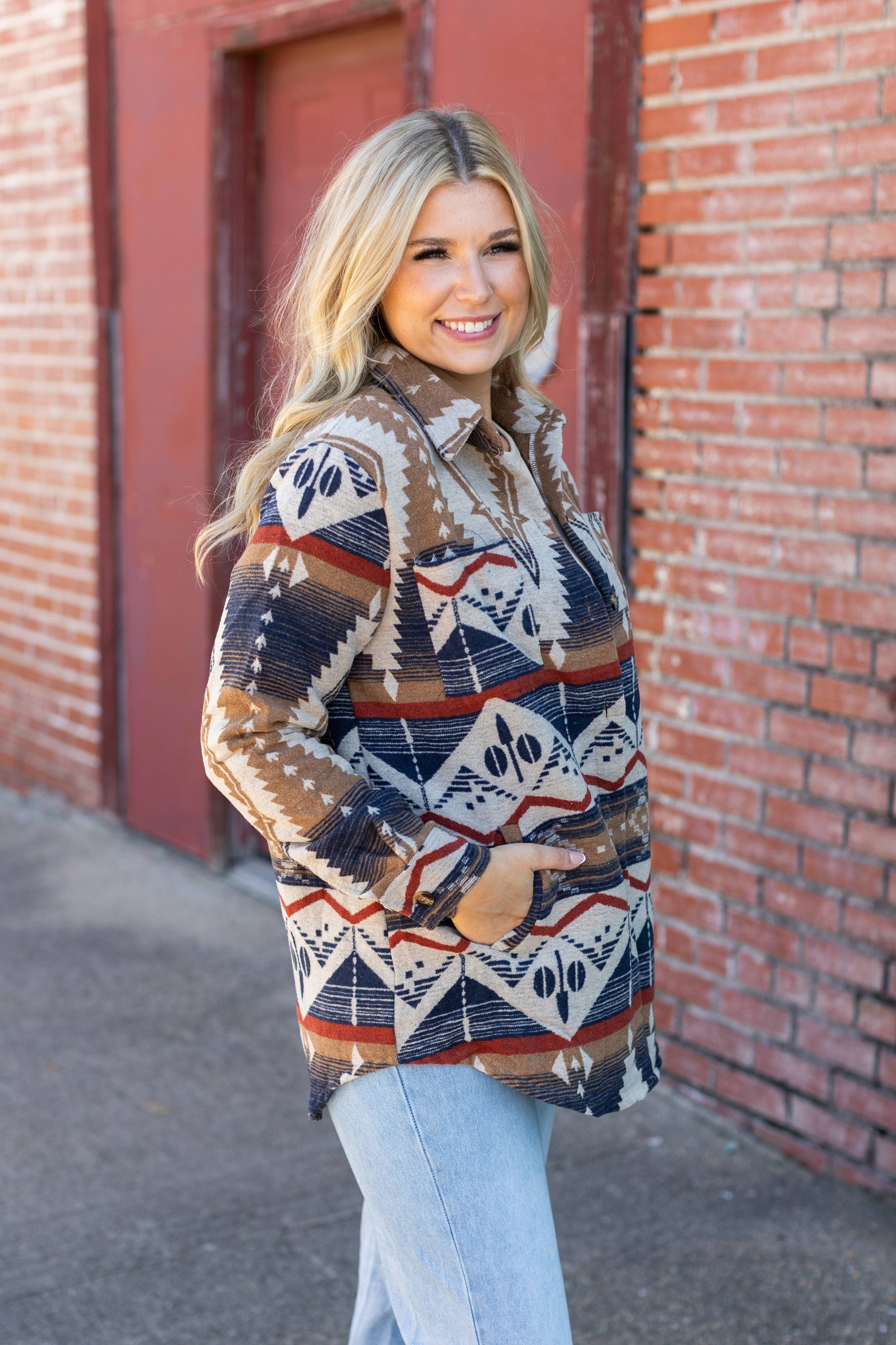 DESHENG ENTERPRISE -  WESTERN AZTEC PATTERN JACKET