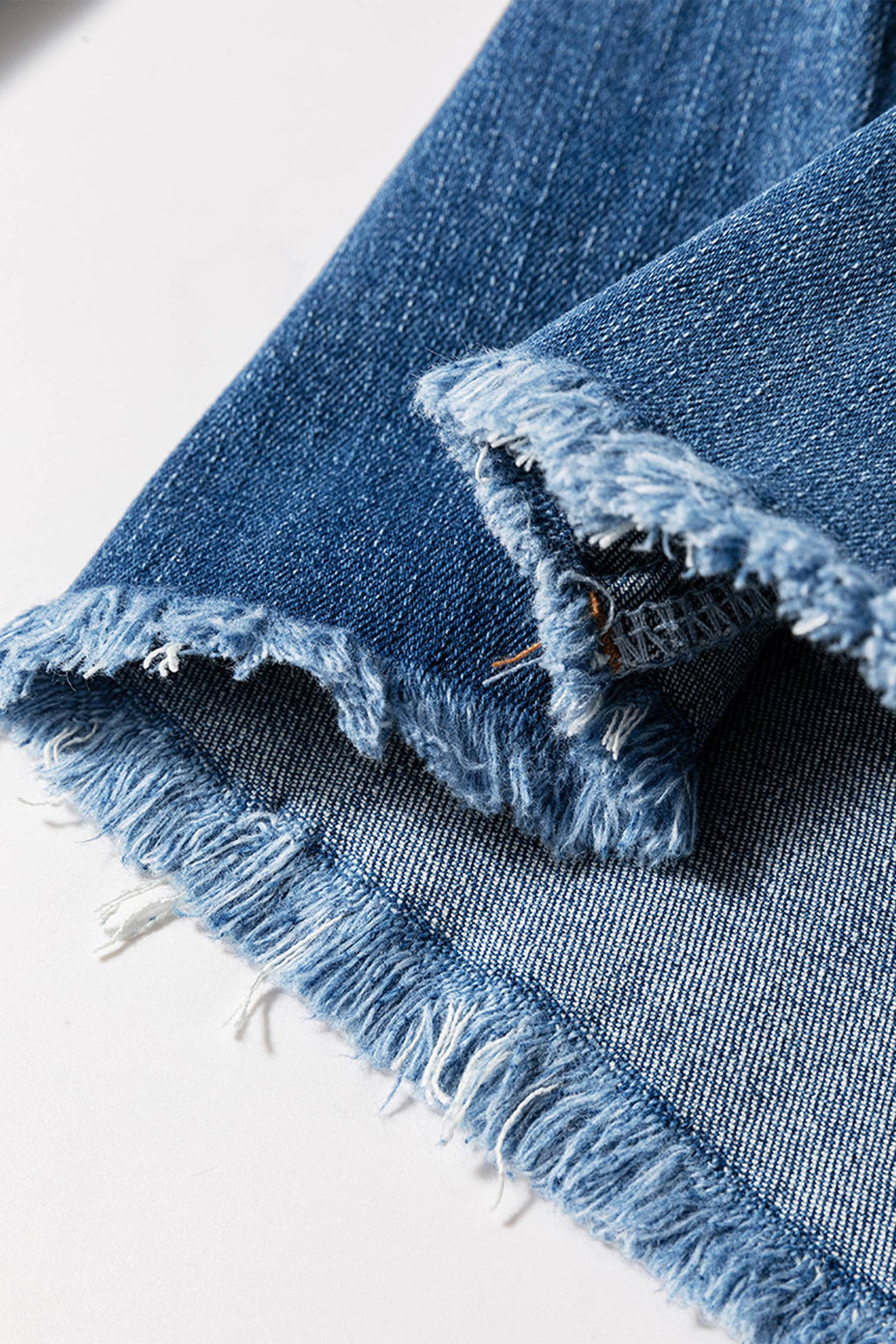 1 the Woman - High Waist Button Fly Seamed Raw Hem Flare Jeans with Pocket