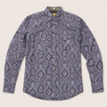 CowboyLegend - Men's Midnight Paisley Print Long Sleeve Cowboy Western Shirt