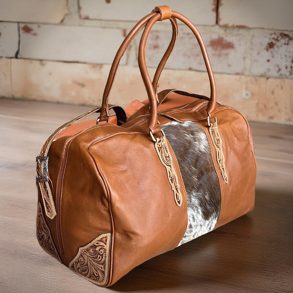 Westrian International - Western Tooled Leather Duffel Bag