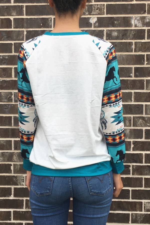 DESHENG ENTERPRISE - TRIBAL WESTERN PRINT TOP