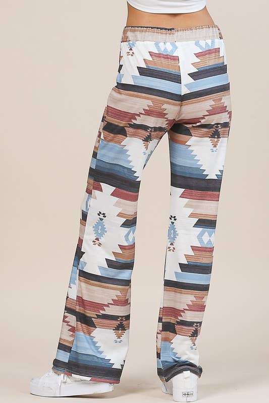 Avery - AV1044-SELENA AZTEC PRINT RELAXED PANTS