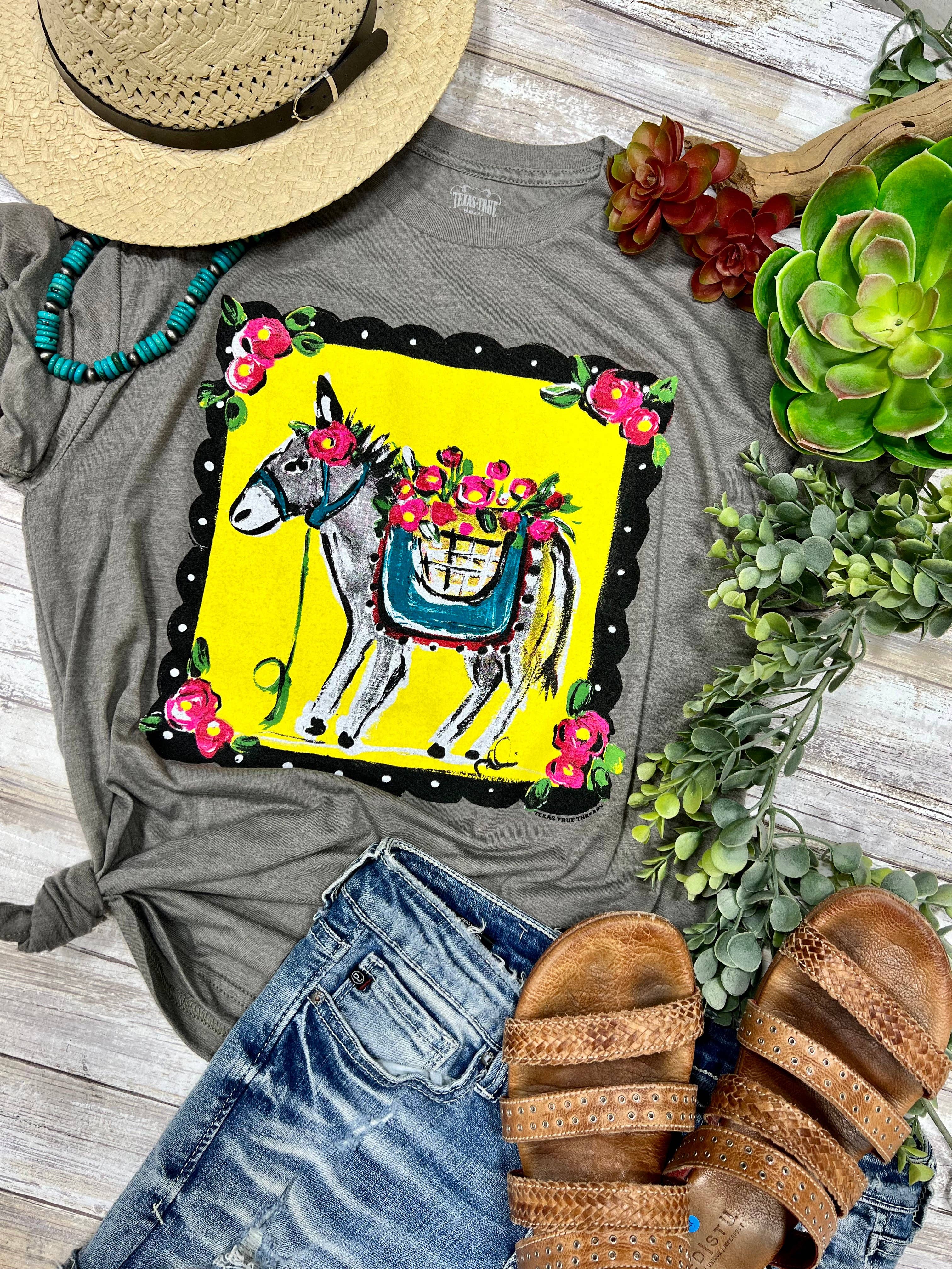 Texas True Threads - Callie Ann Stelter Hand Painted Burro