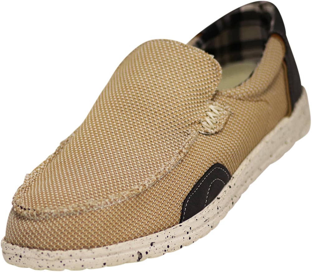 The Norty Brand - Norty Mens 8-13 Tan Slip-On Boat Shoes Prepack