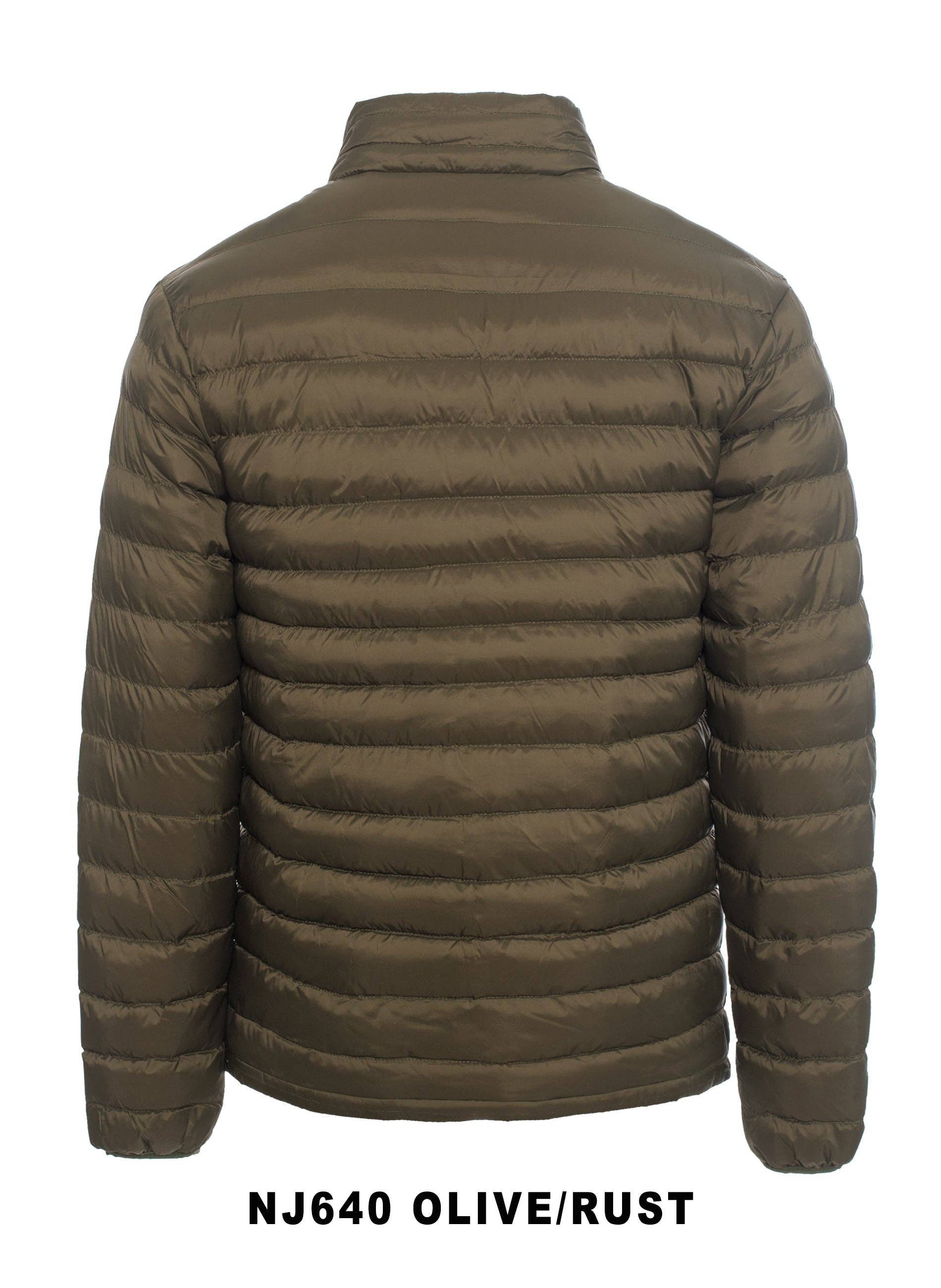 Rodeo Clothing - Men's Nylon Quilted Puffer Jacket -NJ640-Olive - M