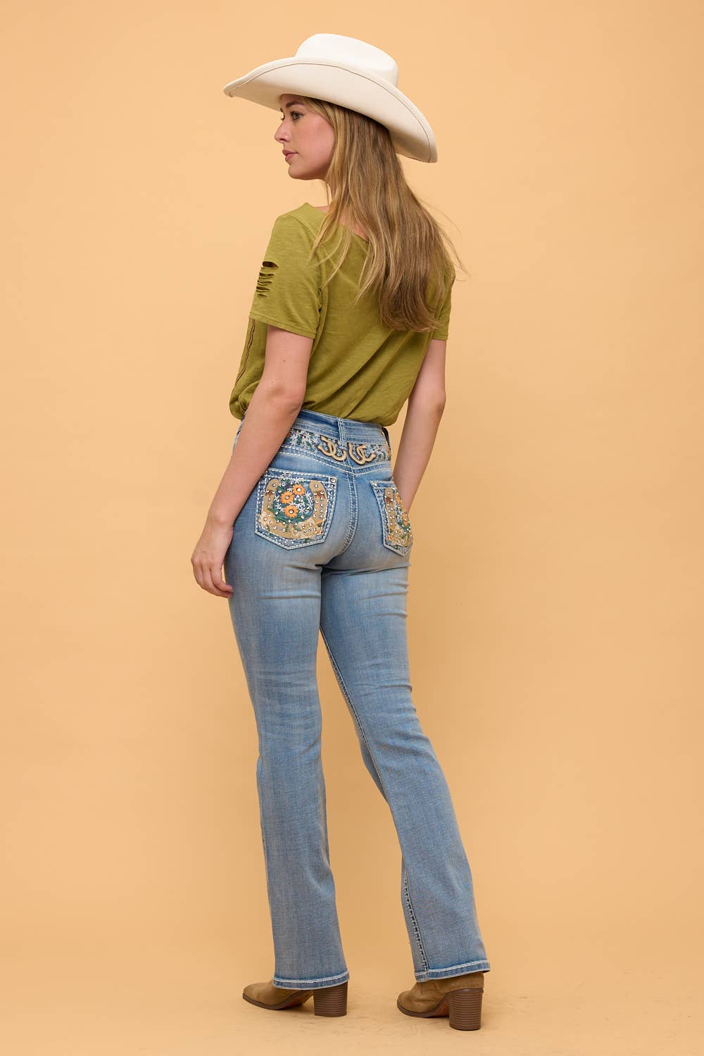 Denim Zone U.S.A. - WT-789 BOOTCUT STRETCHY WOMEN'S BLING JEANS WESTFIELD EAGLE