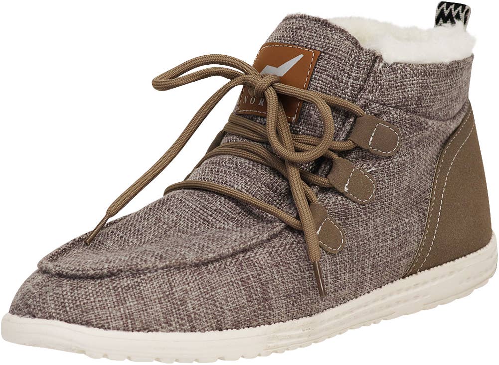 The Norty Brand - Norty Mens 8-13 Khaki Hi-Top Boat Shoes Prepack