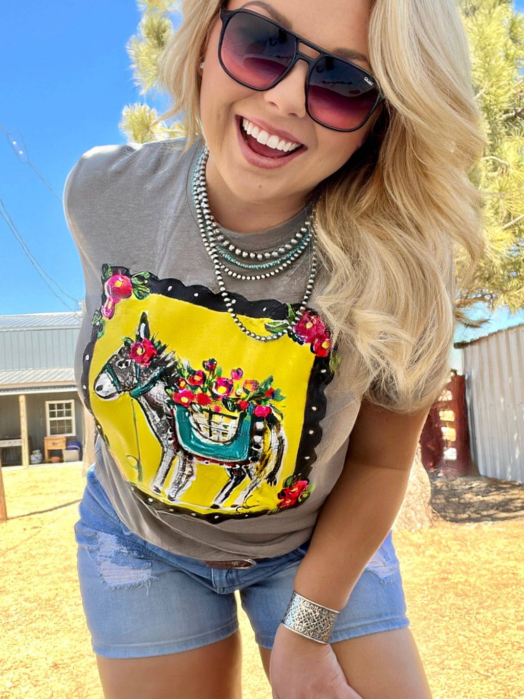 Texas True Threads - Callie Ann Stelter Hand Painted Burro
