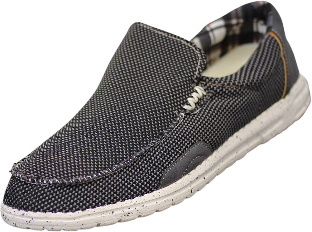 The Norty Brand - Norty Mens 8-13 Black Slip-On Boat Shoe 15659 Prepack