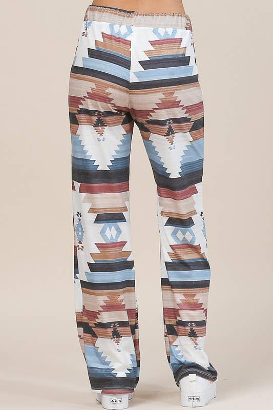 Avery - AV1044-SELENA AZTEC PRINT RELAXED PANTS