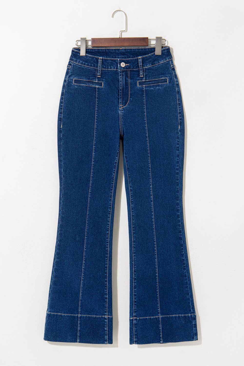 1 the Woman - Western Center Seam Deep Wash Straight Jeans