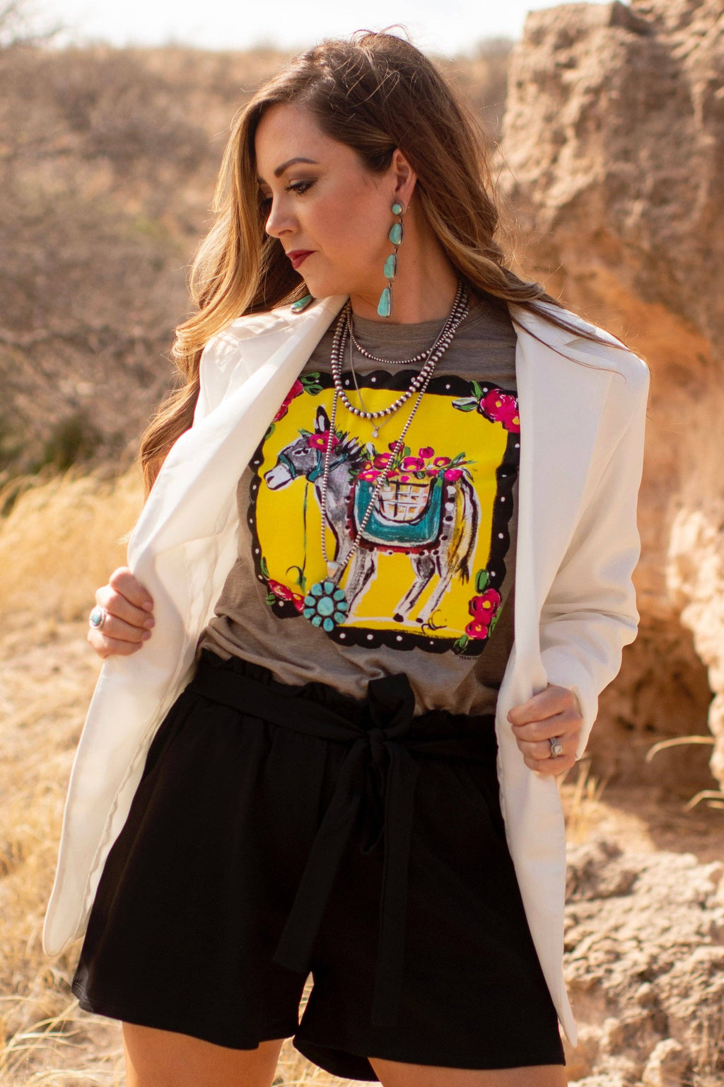 Texas True Threads - Callie Ann Stelter Hand Painted Burro