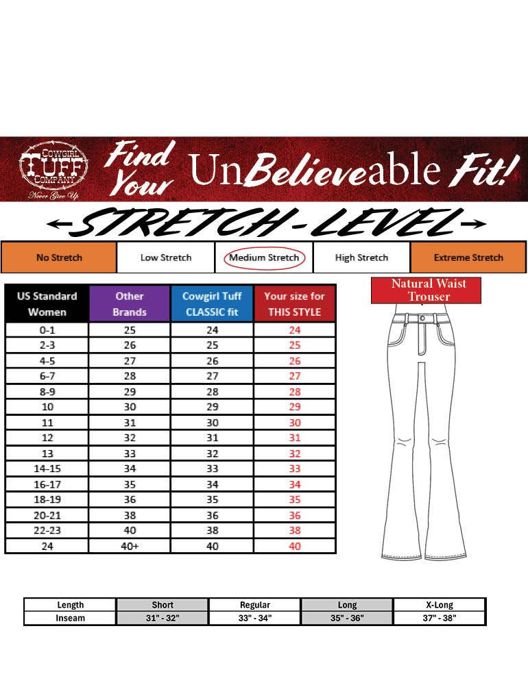 Cowgirl Tuff Co. / B. Tuff Jeans - Swirl BootStitch Trouser