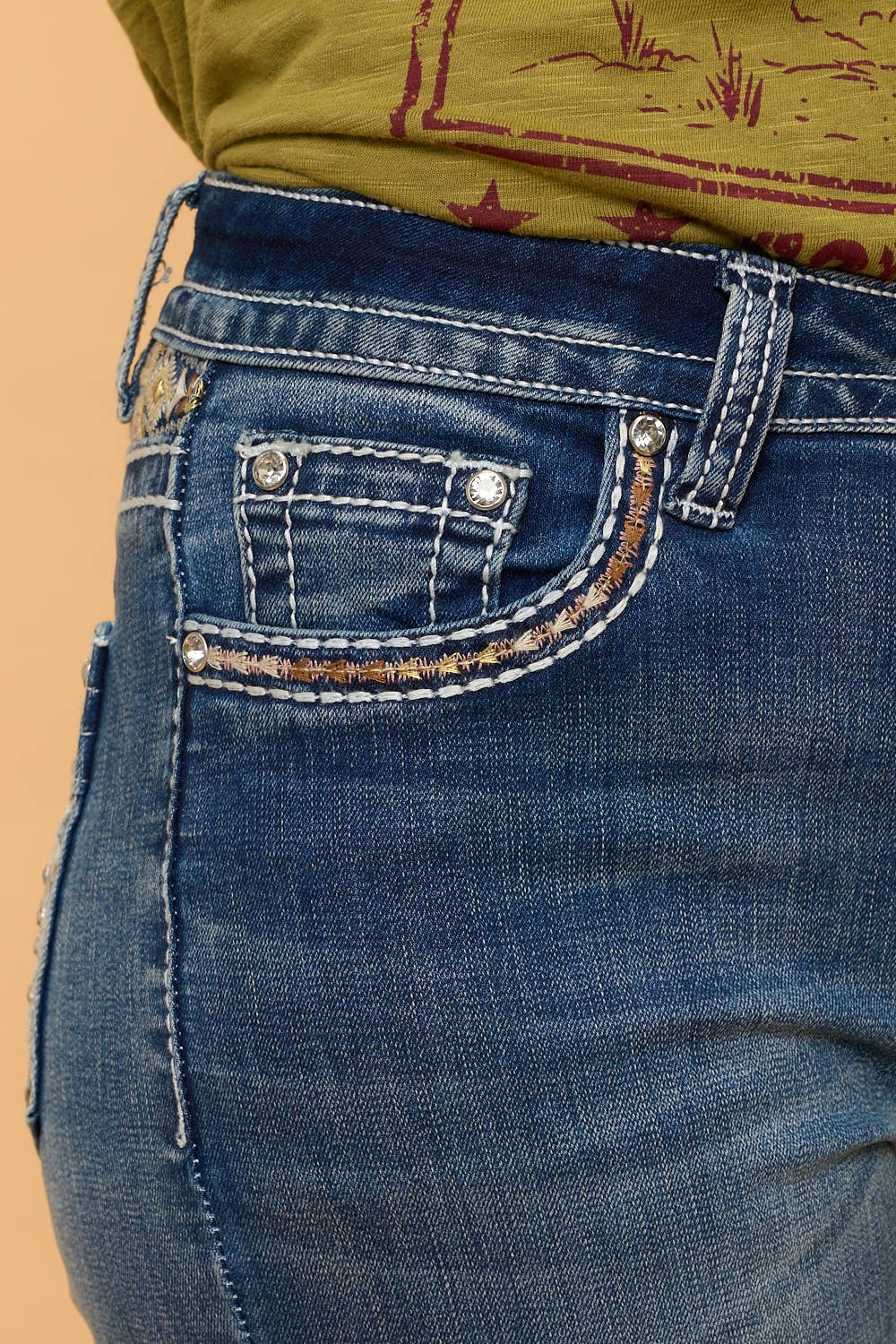 Denim Zone U.S.A. - WT-800 BOOTCUT STRETCHY WOMEN'S BLING JEANS WESTFIELD EAGLE