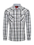 Rodeo Clothing - Men's Western Long Sleeve Pearl Snap Plaid Shirt-PS400-414