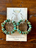 Fleurdesignz Western Jewelry - Sterling Silver and Natural Turquoise Hoop Earrings