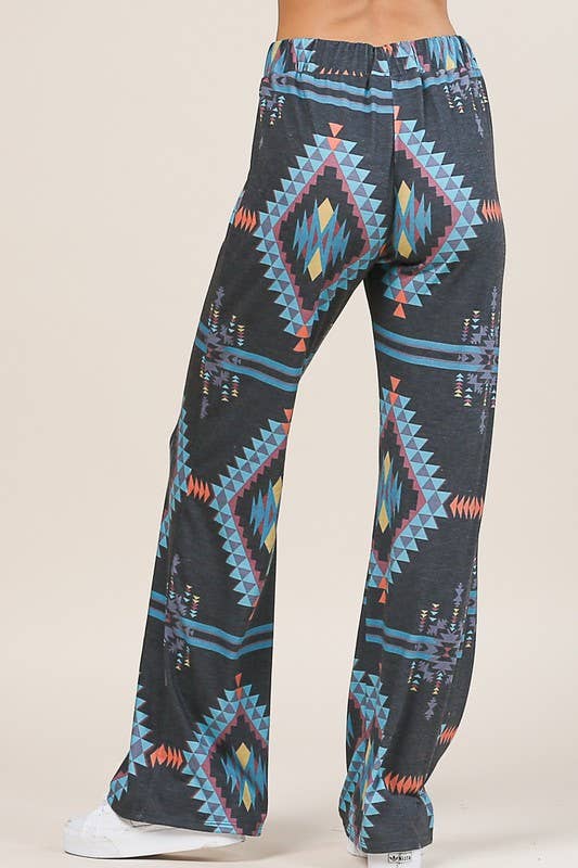 Avery - AV1044-CYNTHIA AZTEC PRINT RELAXED LONG PANTS