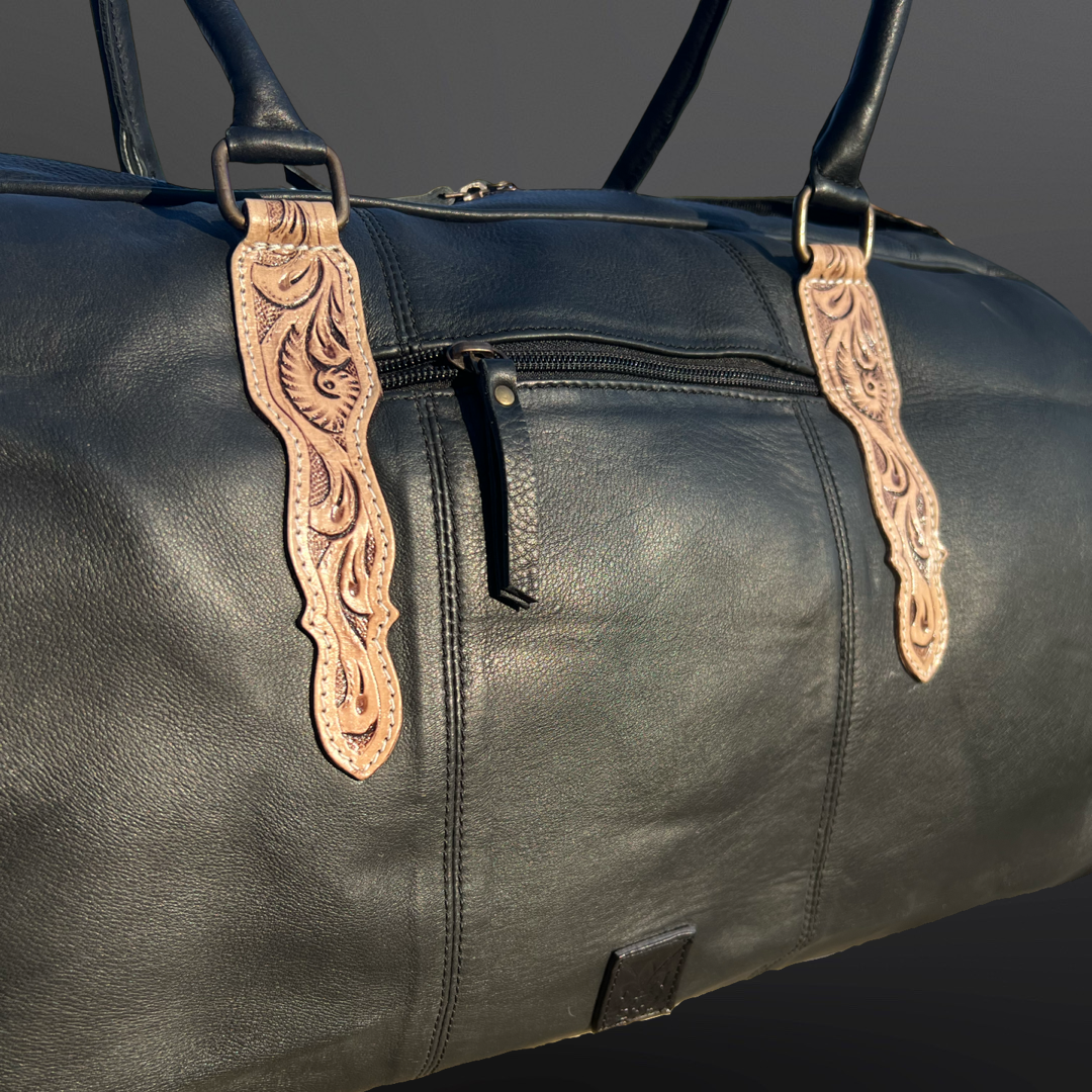 Westrian International - Western Tooled Leather Duffel Bag