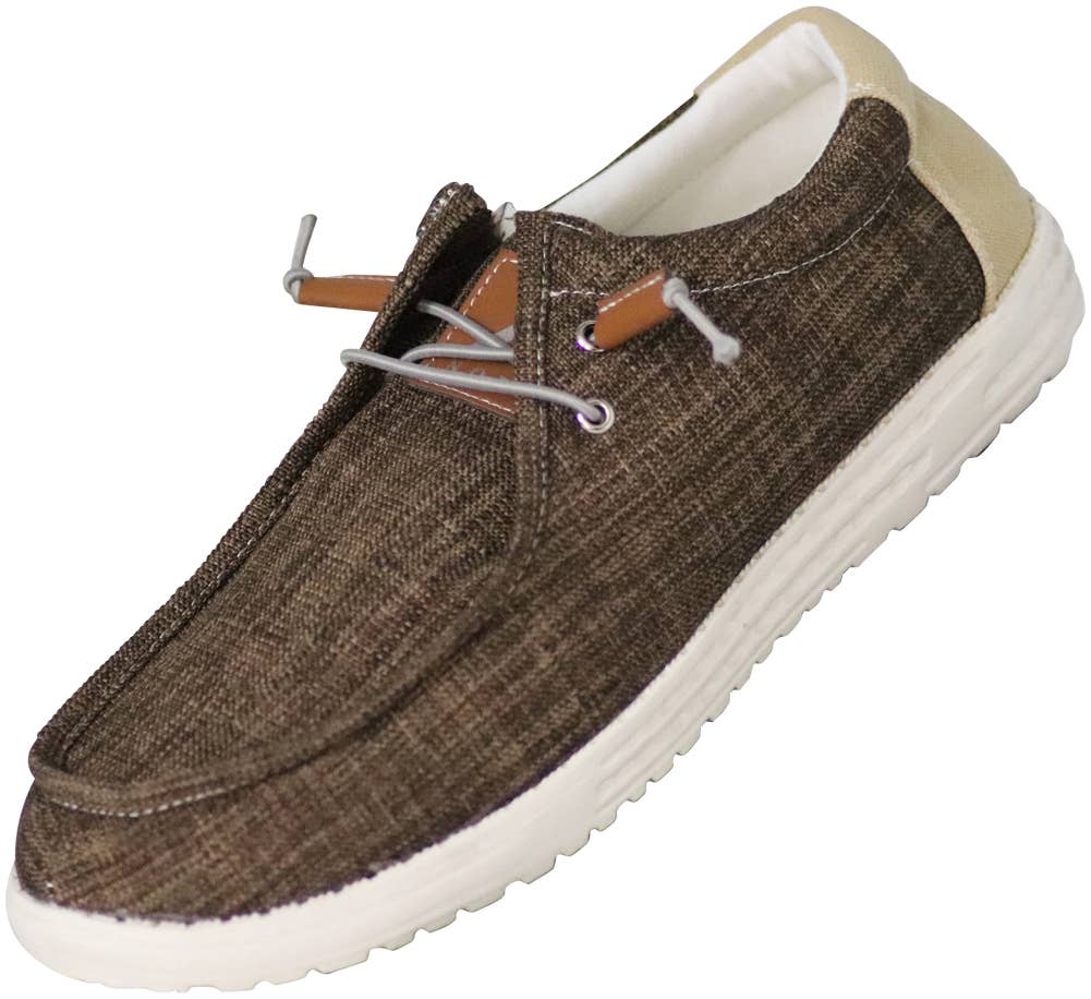 The Norty Brand - Norty Mens 8-13 Chocolate Laceup Boat Shoes Prepack