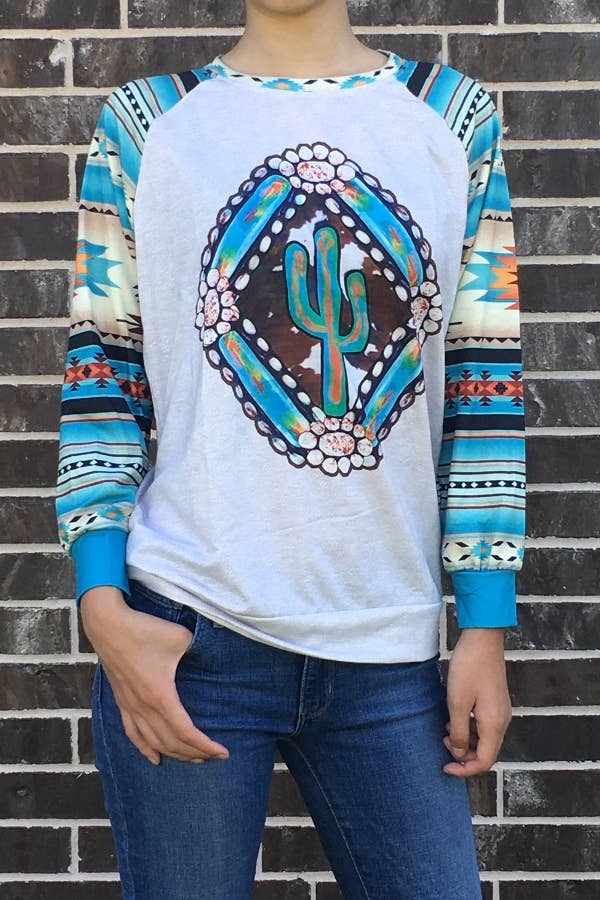 DESHENG ENTERPRISE - TRIBAL CACTUS PRINT TOP