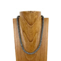 Western Elite Jewelry - NKS230603-41-SILVER     21 Inches 10mm roundel silver Navajo pearl bead Necklace