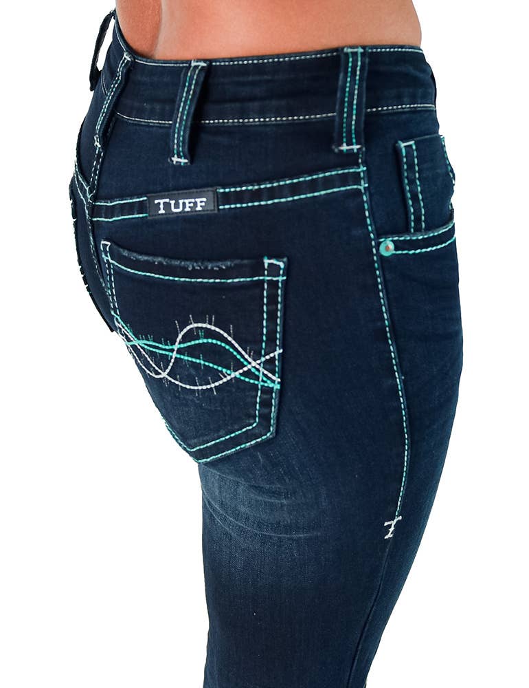 Cowgirl Tuff Co. / B. Tuff Jeans - Turquoise Paisley Bling Trouser