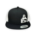 Cactus Alley Hat Co. - "Cowboy at the Cross" - 6006 Black/ White Mesh, Snapback Cap (2024)