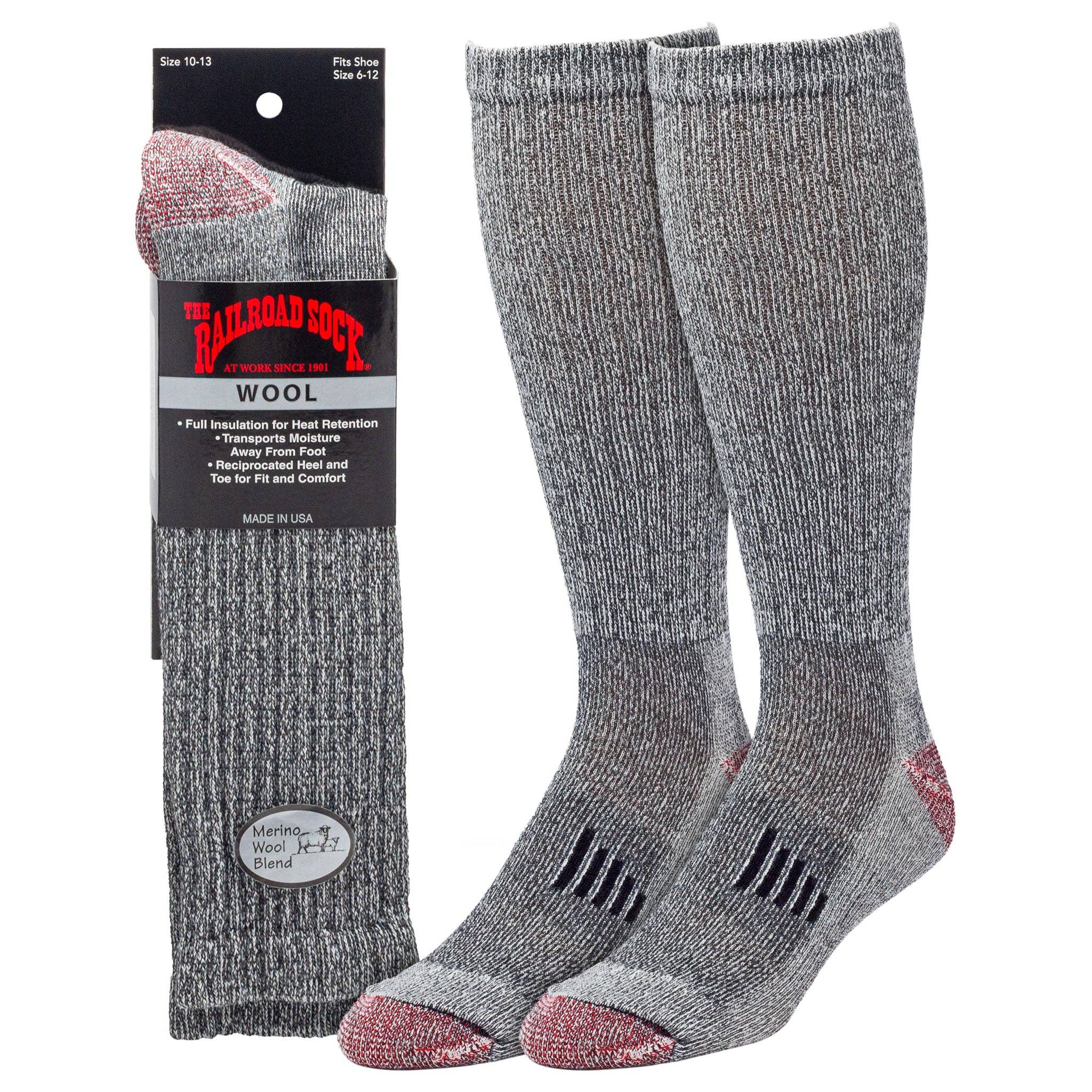 Railroad Sock llc - Large Over-the-Calf Merino Wool Socks (1pr)