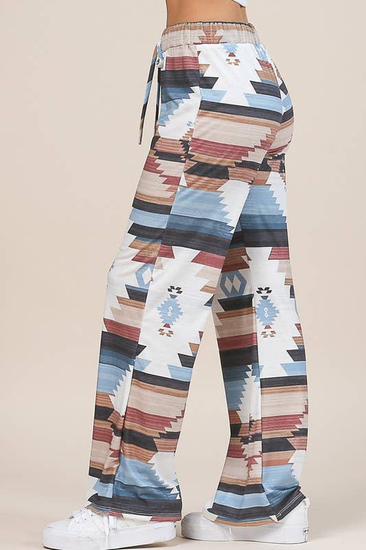 Avery - AV1044-SELENA AZTEC PRINT RELAXED PANTS