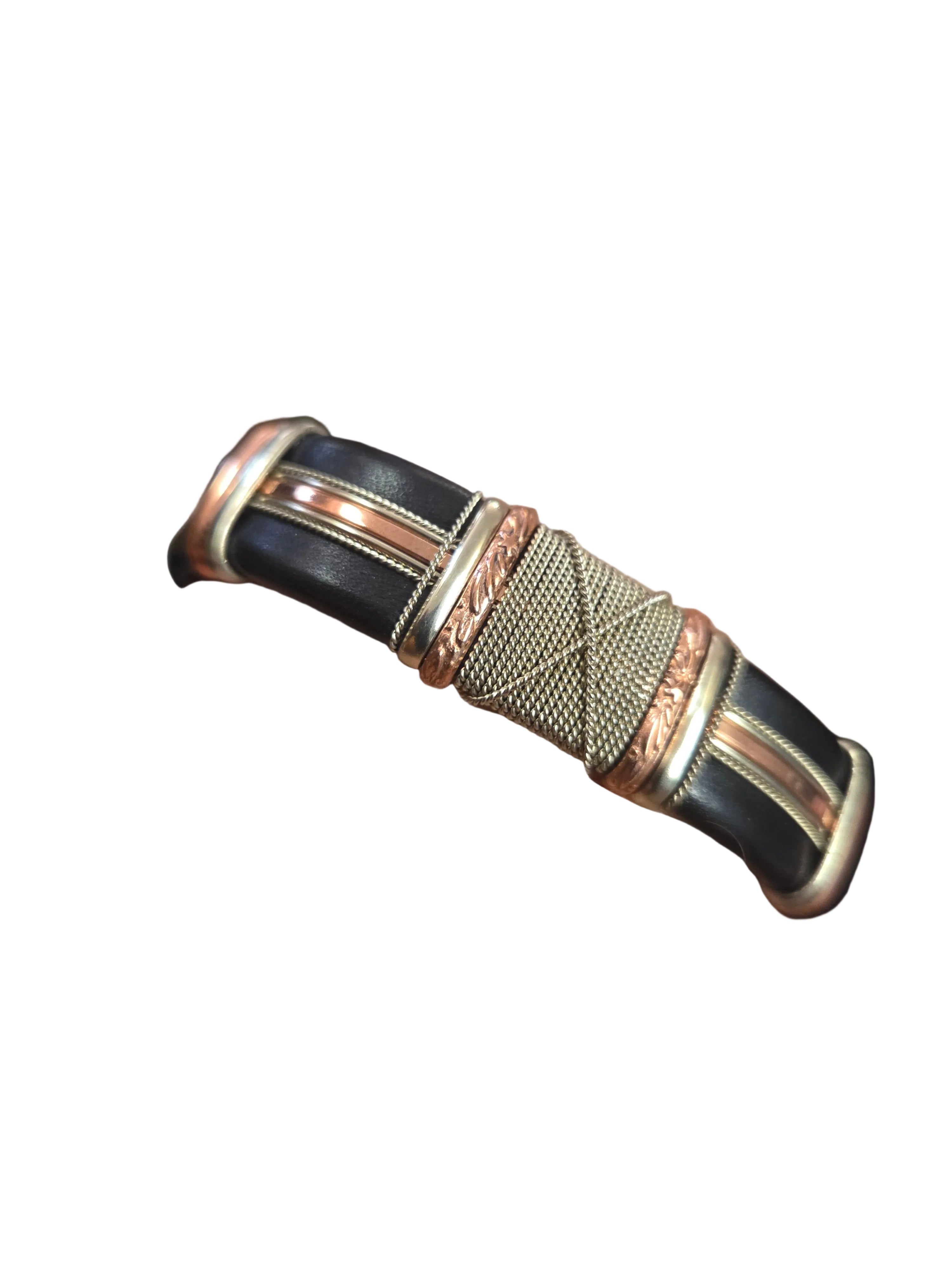 Leather wrapped bracelet